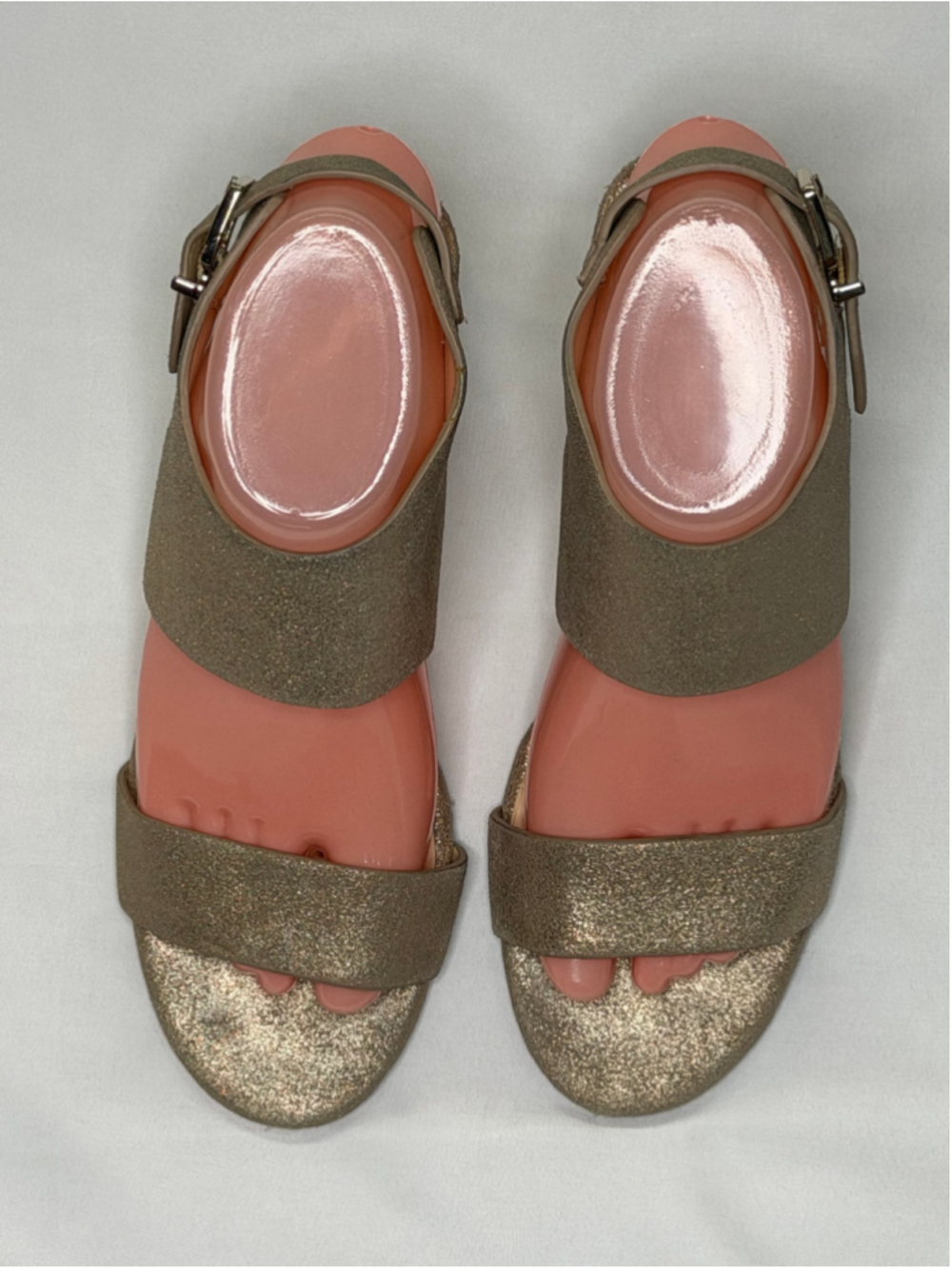 Alex Marie Gold Metallic Wedge Sandals Open Toe Slingback Size 7